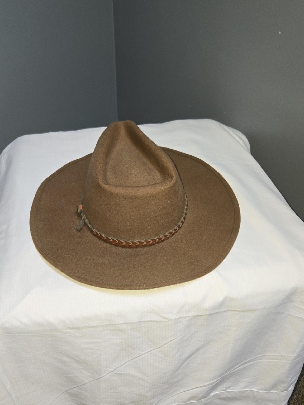 Stetson Unisex Brown Felt Rancher Hat with Braided Band